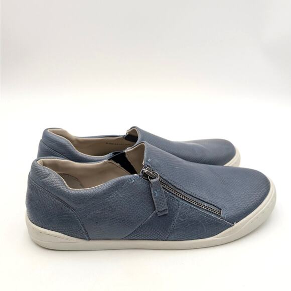 Softwalk Arezzo Sneaker Shoes Side Zip Women's Leather Blue Size US9.5 EU40 - Picture 3 of 12